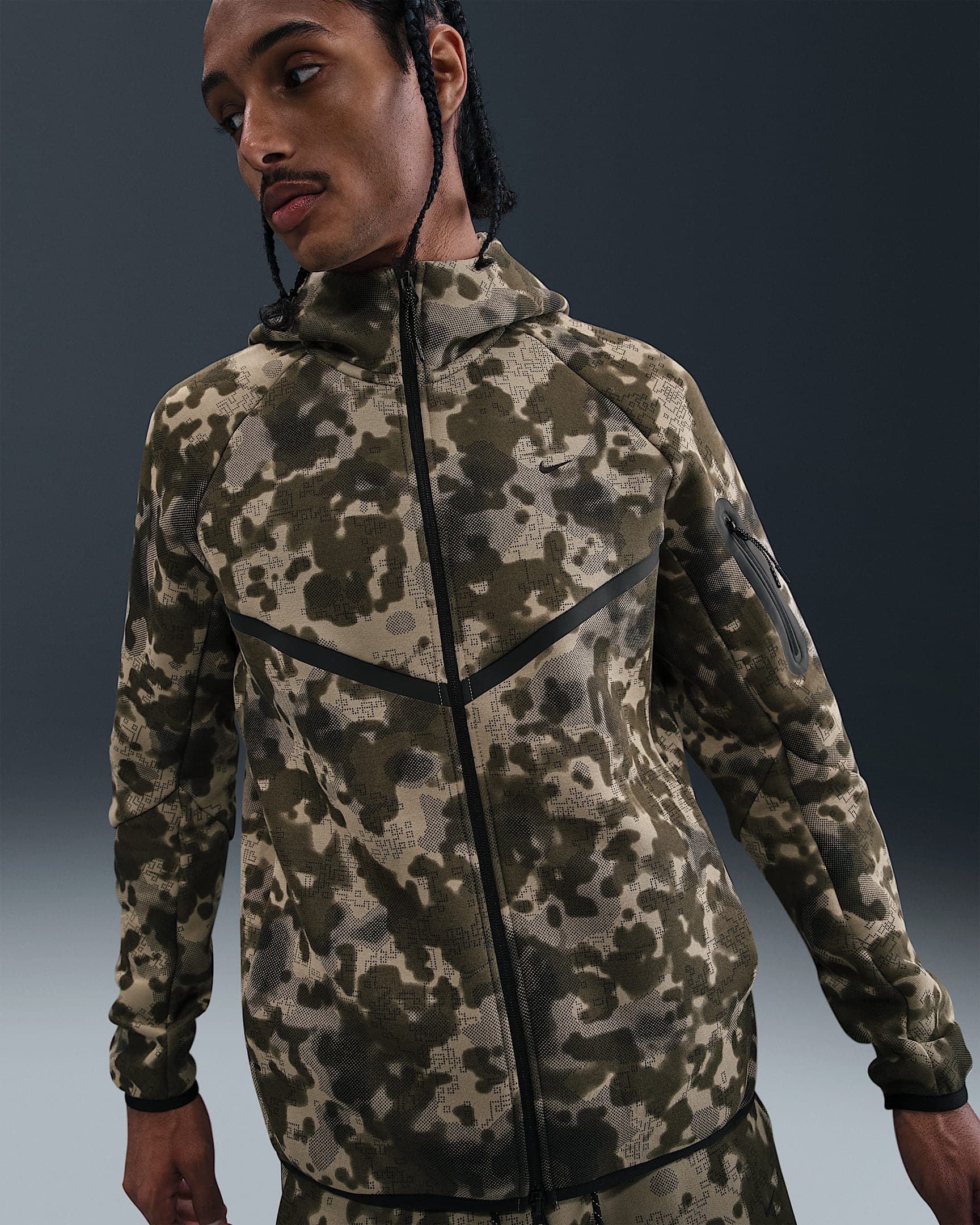 Men's Full-Zip Fleece Camo Windrunner Jacket